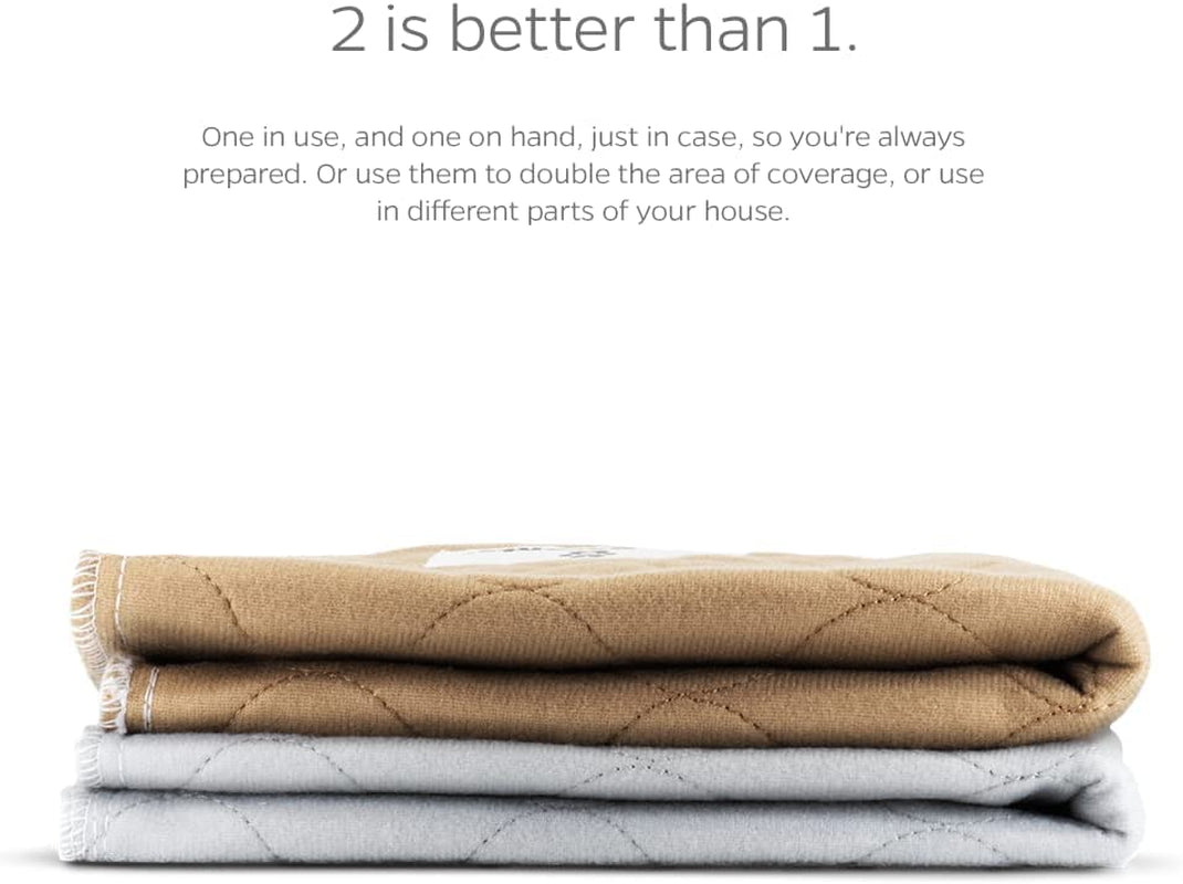 ® Pawtect® Pads Washable Pee Pads for Dogs (2Pack) of Premium Dog Pee Pads, Waterproof Puppy Pads & Reusable Dog Pads, Whelping Pads & Modern Pee Pads for Dogs (Tan/Grey, 17" Round)