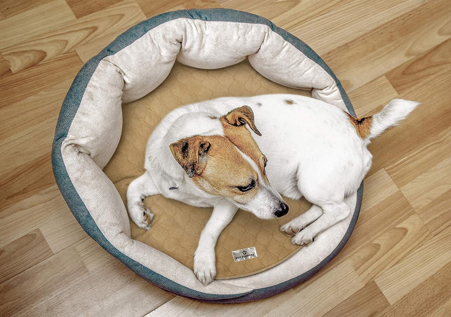 ® Pawtect® Pads Washable Pee Pads for Dogs (2Pack) of Premium Dog Pee Pads, Waterproof Puppy Pads & Reusable Dog Pads, Whelping Pads & Modern Pee Pads for Dogs (Tan/Grey, 17" Round)