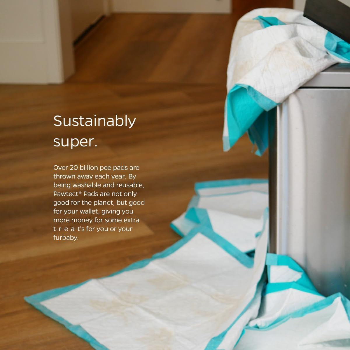 ® Pawtect® Pads Washable Pee Pads for Dogs (2Pack) of Premium Dog Pee Pads, Waterproof Puppy Pads & Reusable Dog Pads, Whelping Pads & Modern Pee Pads for Dogs (Tan/Grey, 17" Round)